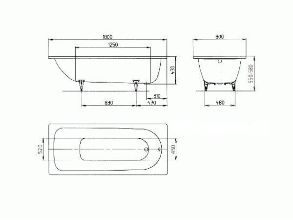 Стальная ванна kaldewei saniform plus 170x70 см покрытие easy clean