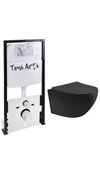 Комплект TONI ARTI TA-01 + Russi с сиденьем с микролифтом, черный матовый