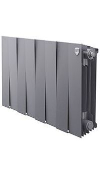 Радиатор биметаллический ROYAL THERMO PianoForte 300 8 секций, бок. подк. 640/380 Silver Satin