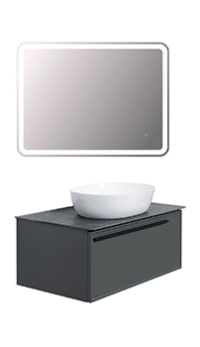 Комплект мебели со столешницей TONI ARTI Ello+Noche 100 серый матовый