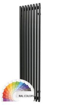 Радиатор стальной вертик. TONI ARTI Noche 6 секций, ниж. правое подключ. 286/1250, 1.03 кВт, черный